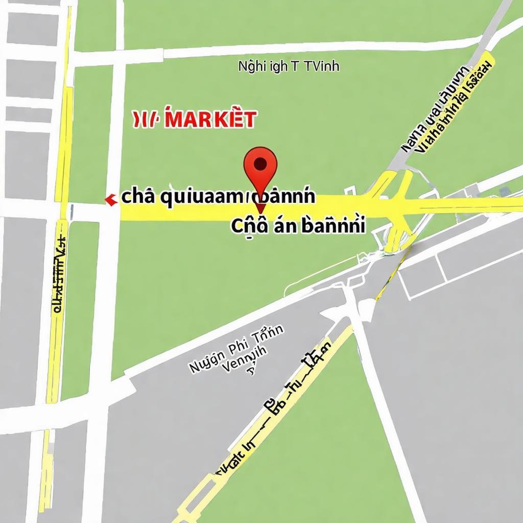 Bản đồ chỉ đường và vị trí Chợ Quán Bành Nghi Phú trên đường Nguyễn Trãi TP Vinh